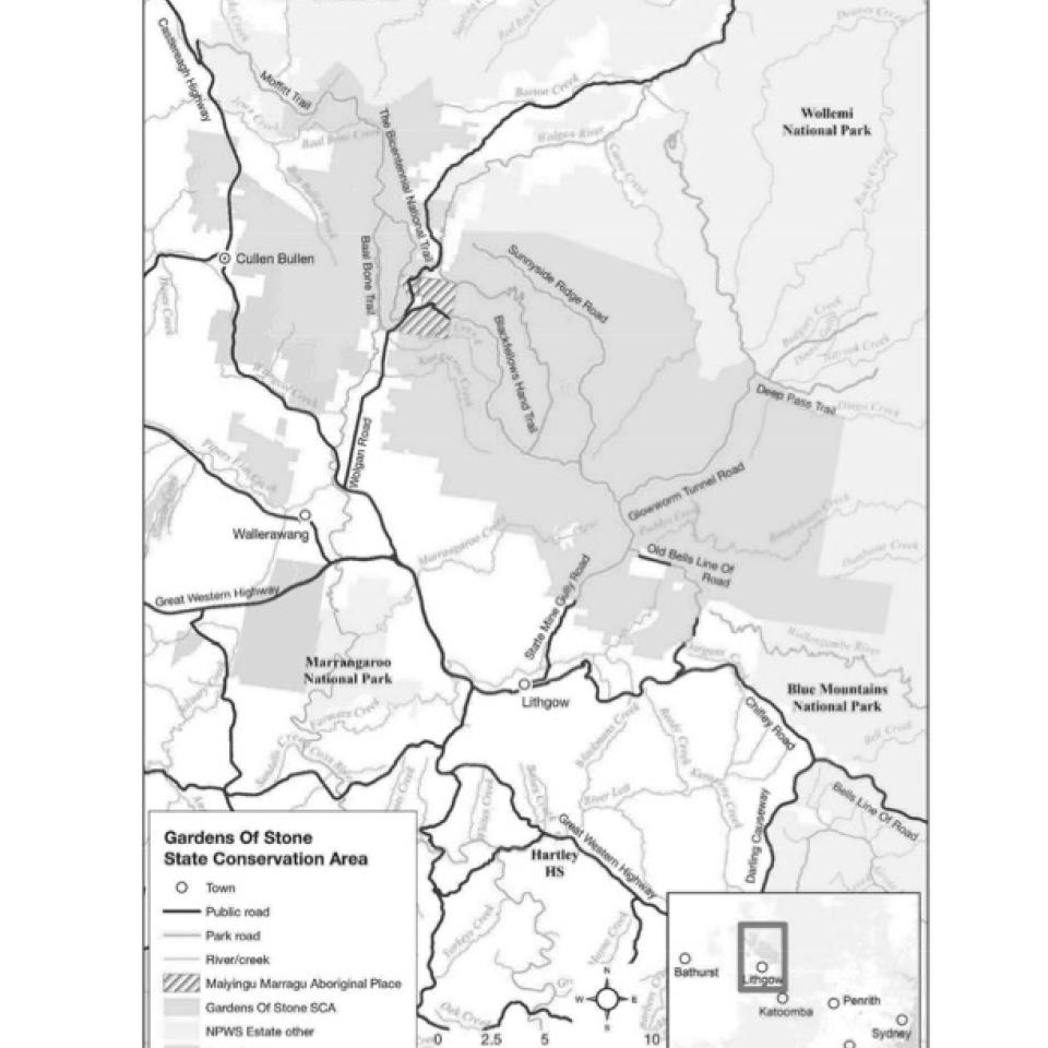 Figure 2 map of the Gardens of Stone SCA locality and boundaries